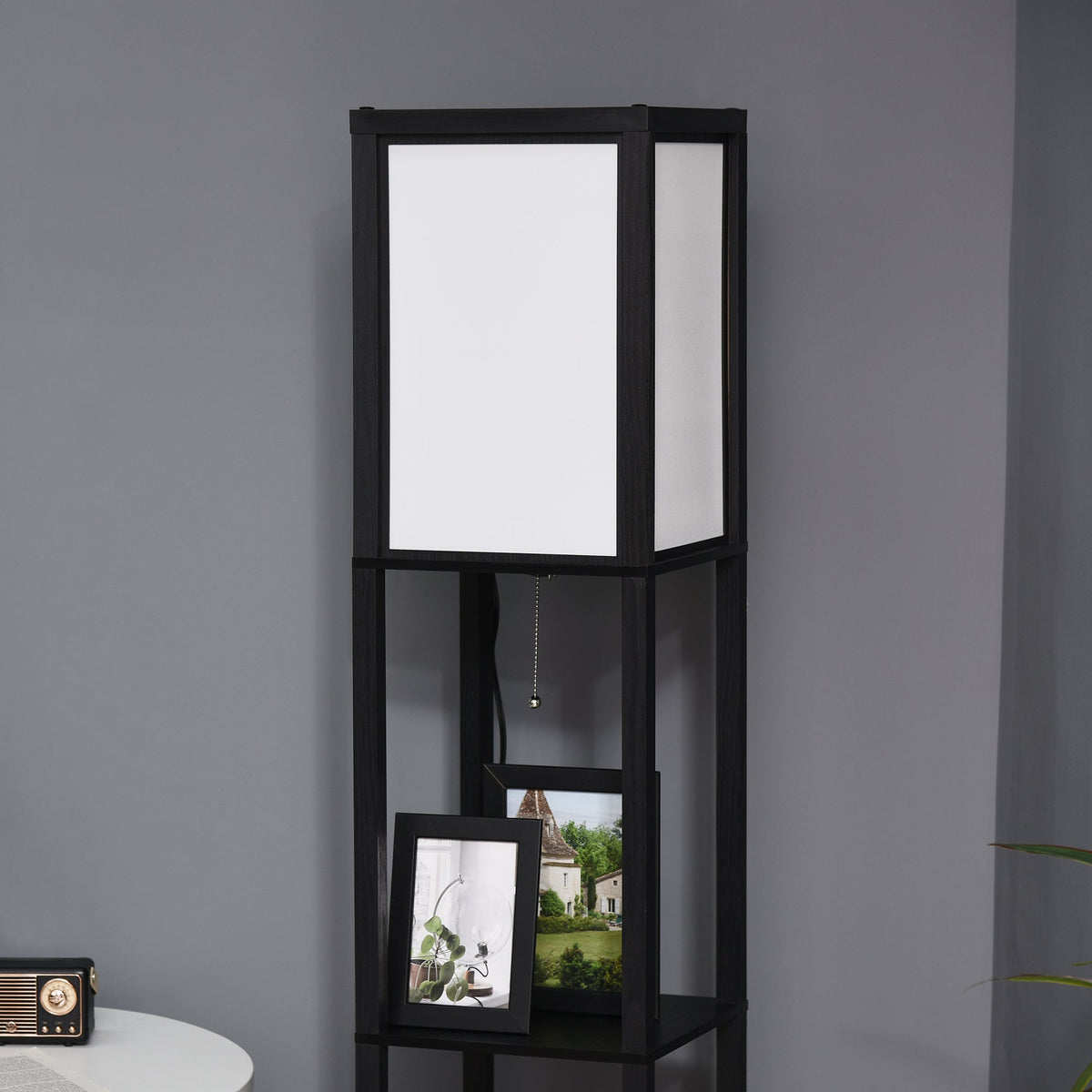 Modern Dual-Ambient Shelf Floor Lamp