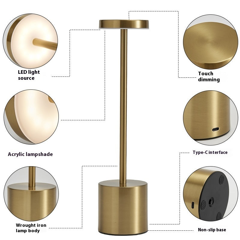 Rechargeable 3-Color Touch Table Lamp