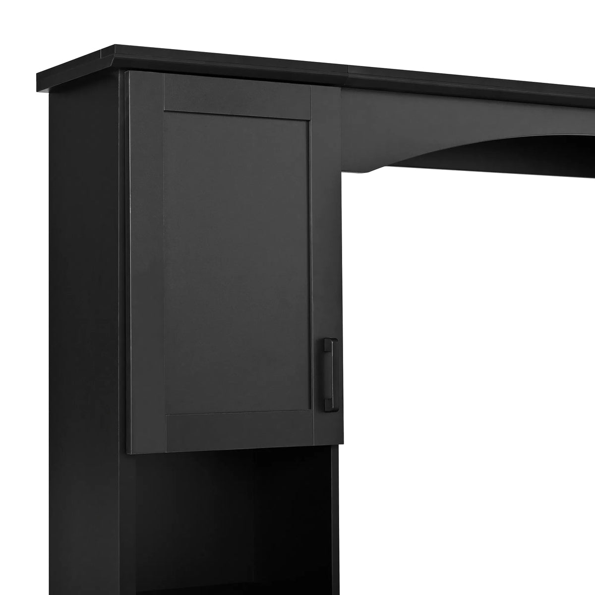 Black & Walnut Executive Workstation with Hutch