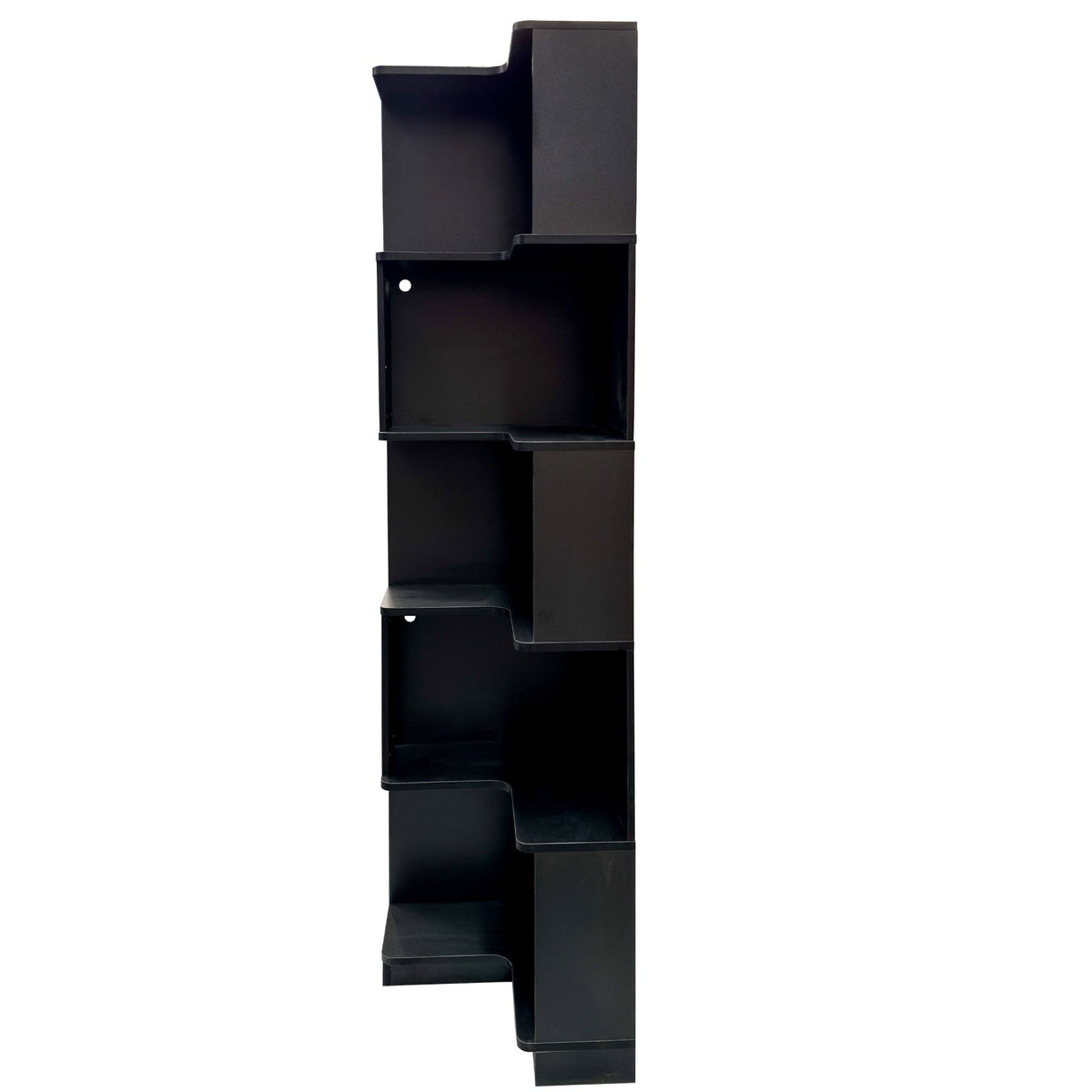 Black 5-Tier LED Corner Bookcase