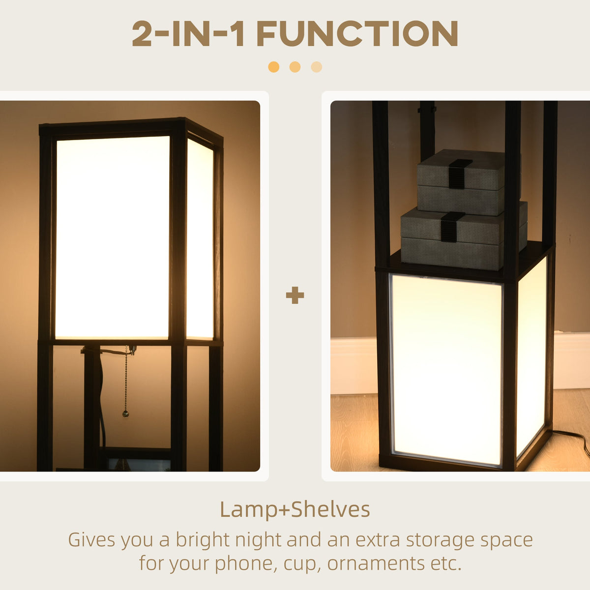 Modern Dual-Ambient Shelf Floor Lamp