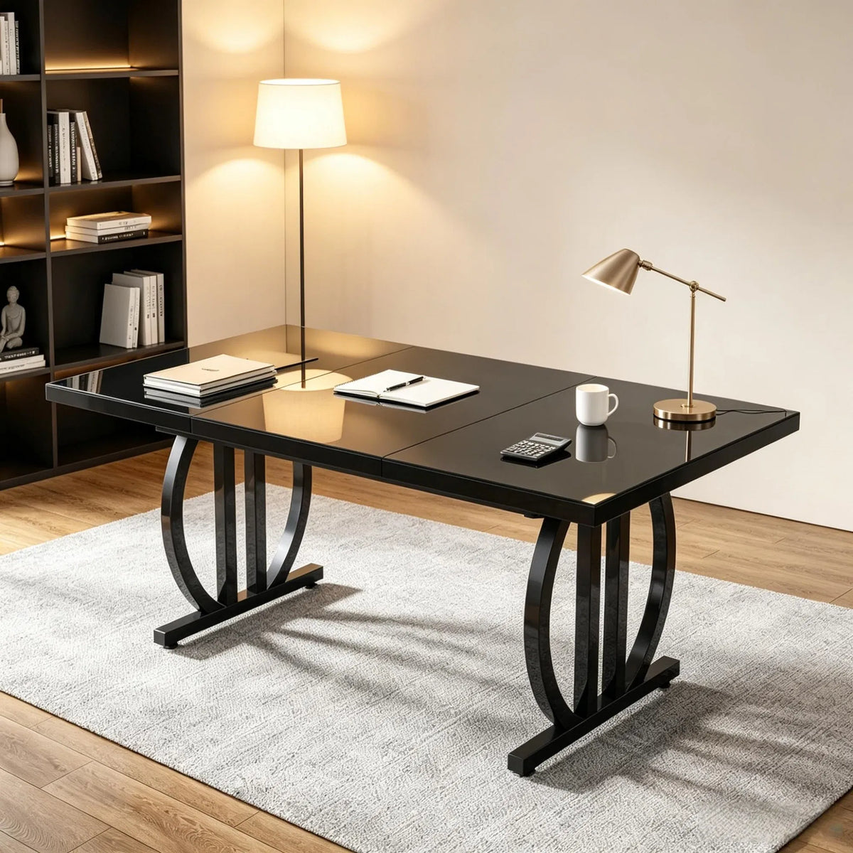 Sculptural Oval-Base Executive Desk