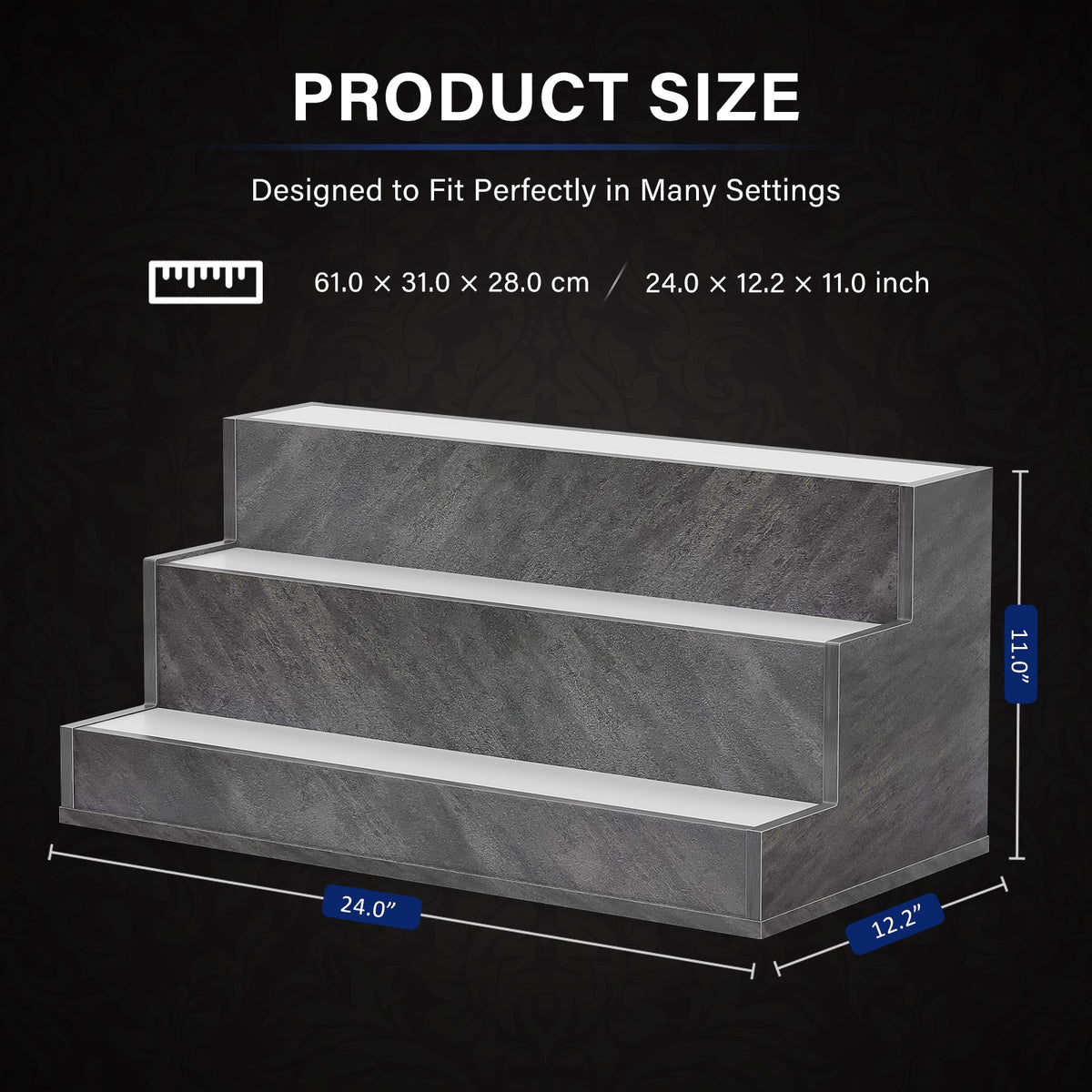 24" LED Liquor Bottle Display Shelf