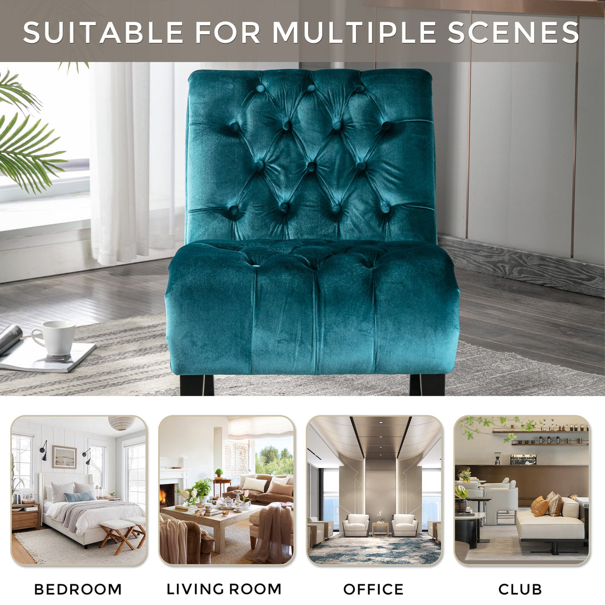 Teal Velvet Accent Chair