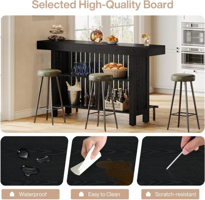 Luxury Dark Wood Home Bar Unit