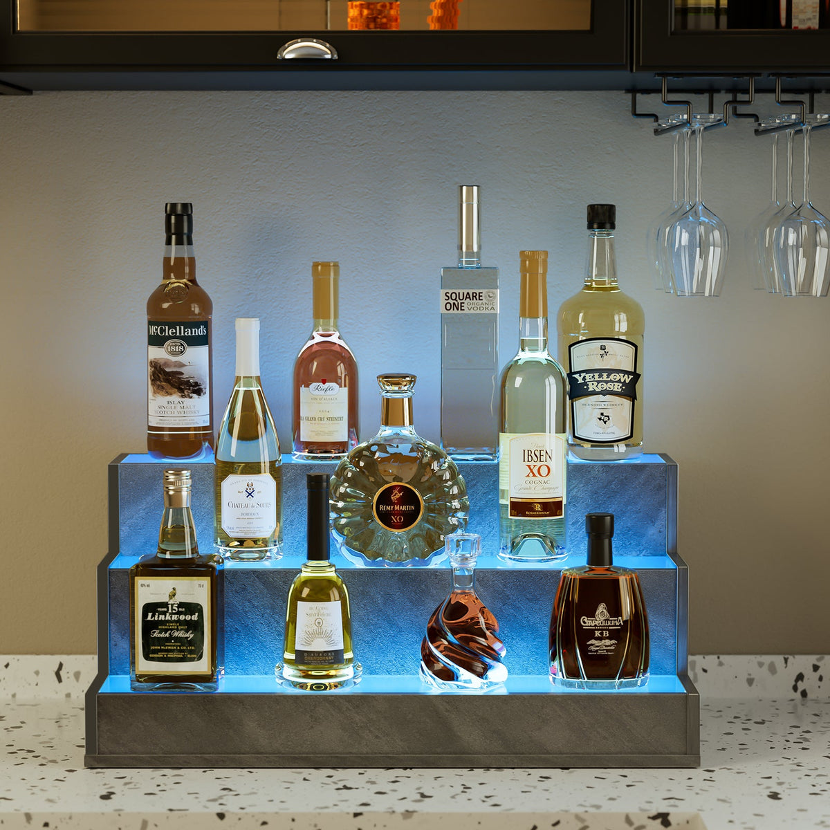 24" LED Liquor Bottle Display Shelf