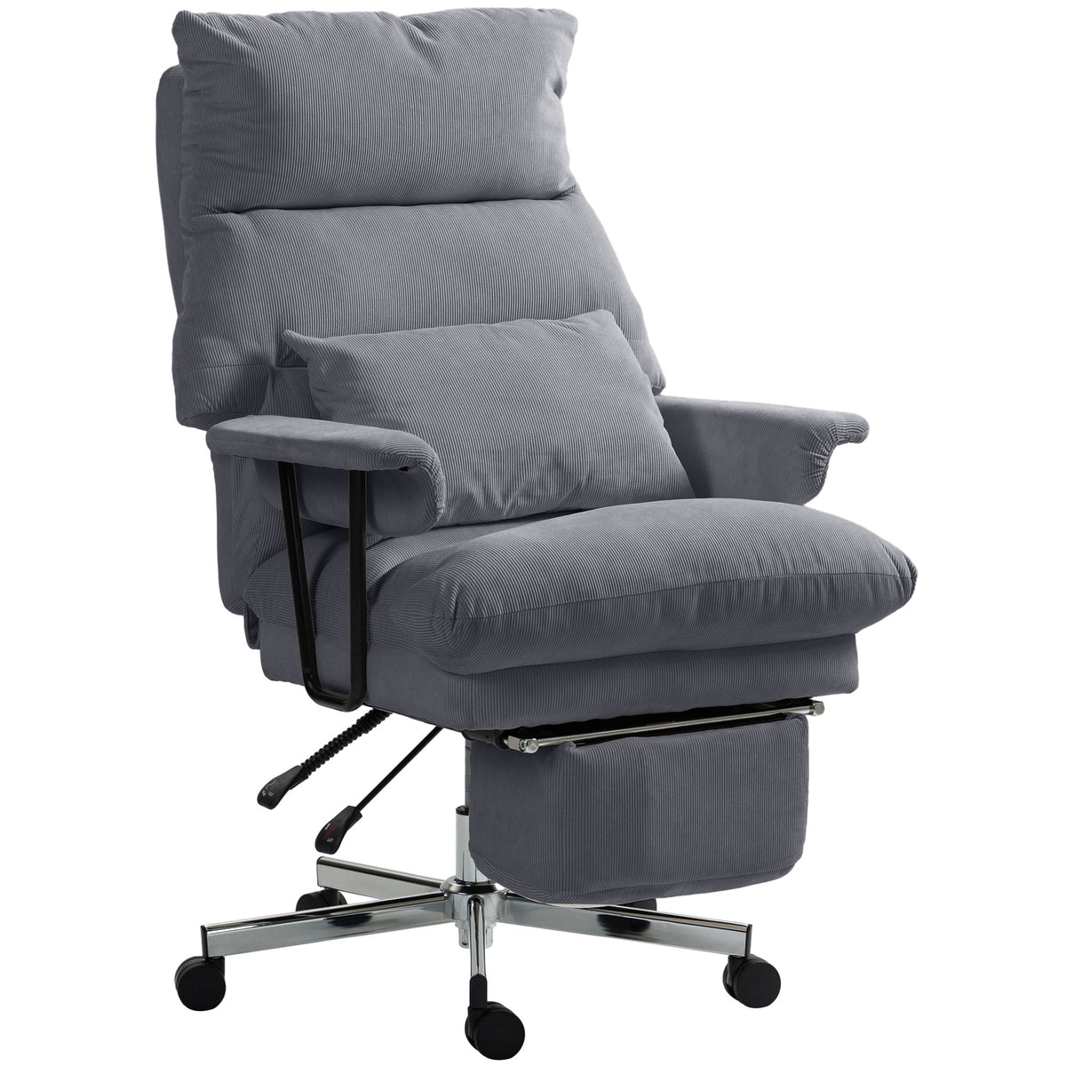 Gray Corduroy Executive Reclining Office Chair