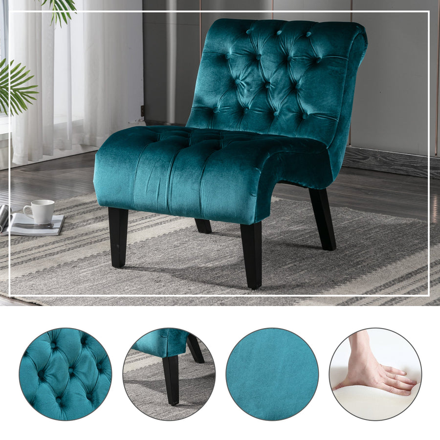 Teal Velvet Accent Chair