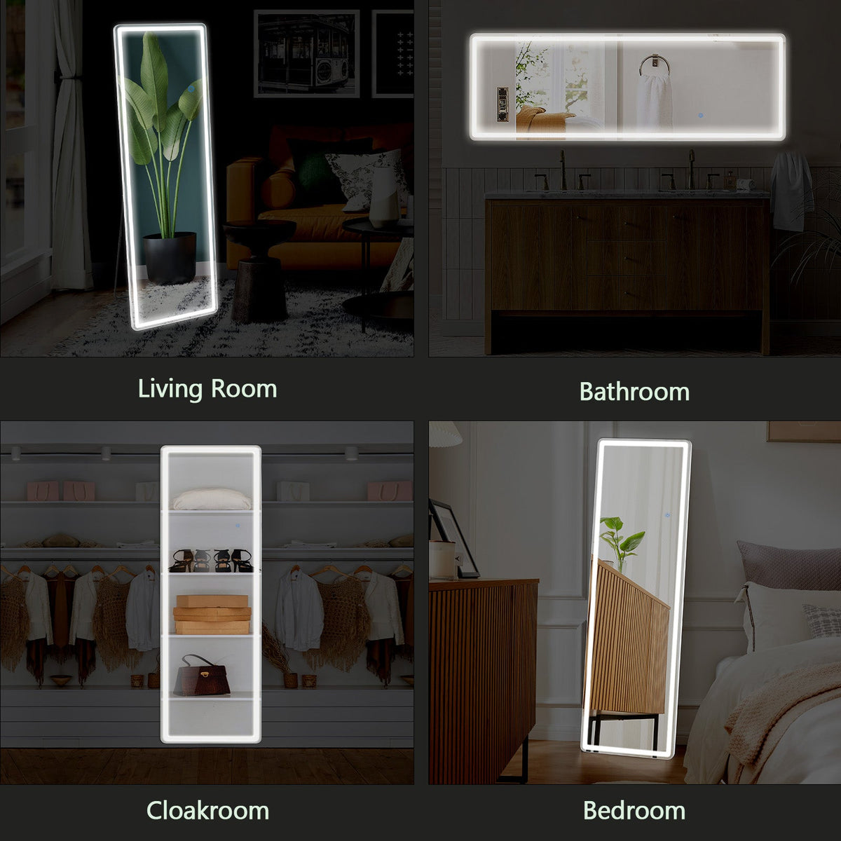3-Color LED Full-Length Mirror