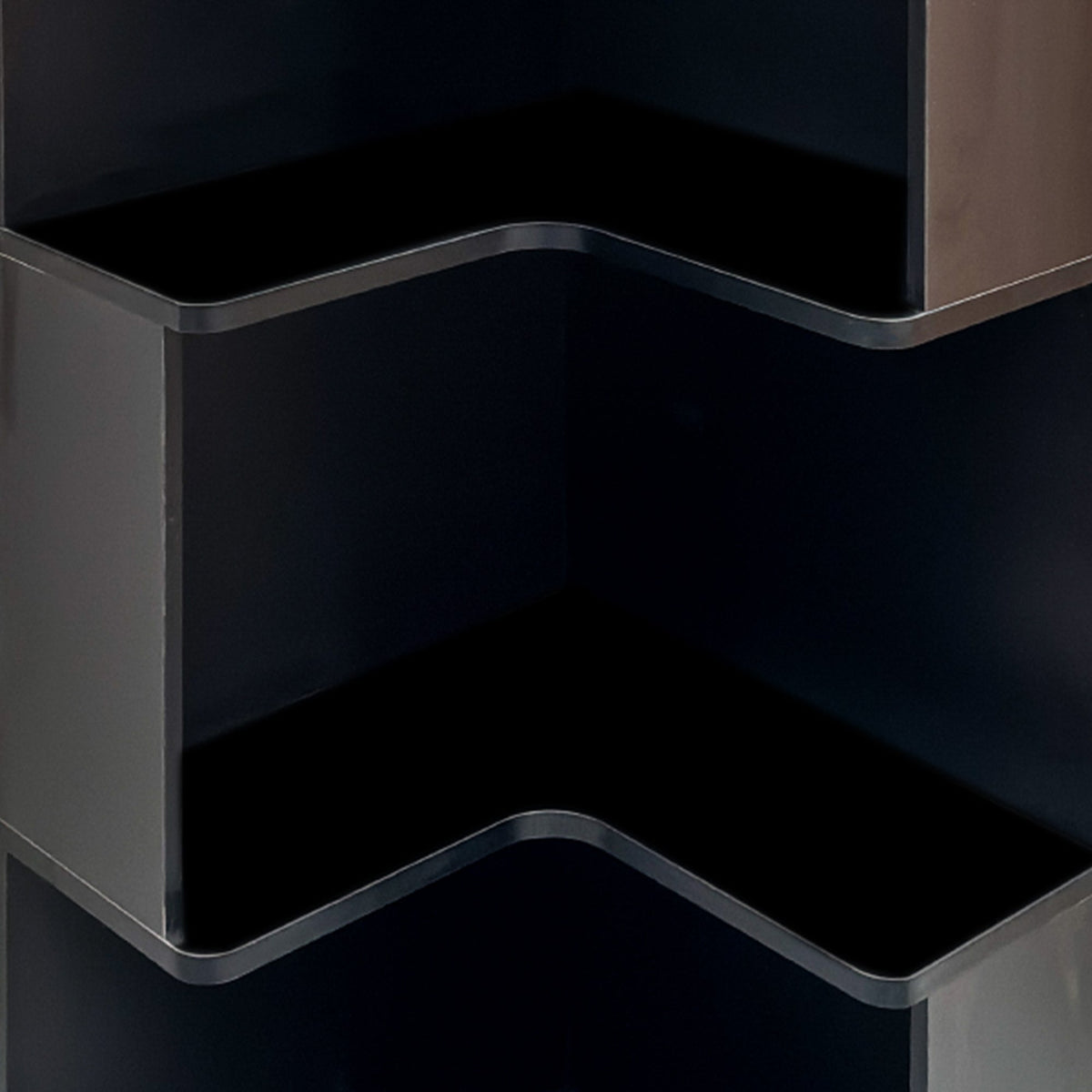 Black 5-Tier LED Corner Bookcase