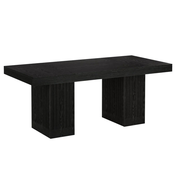 Fluted Black Executive Desk