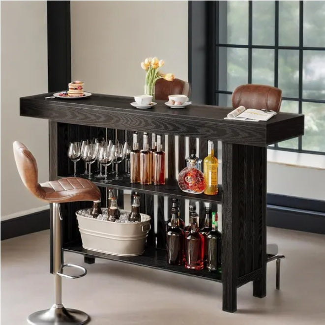 Luxury Dark Wood Home Bar Unit