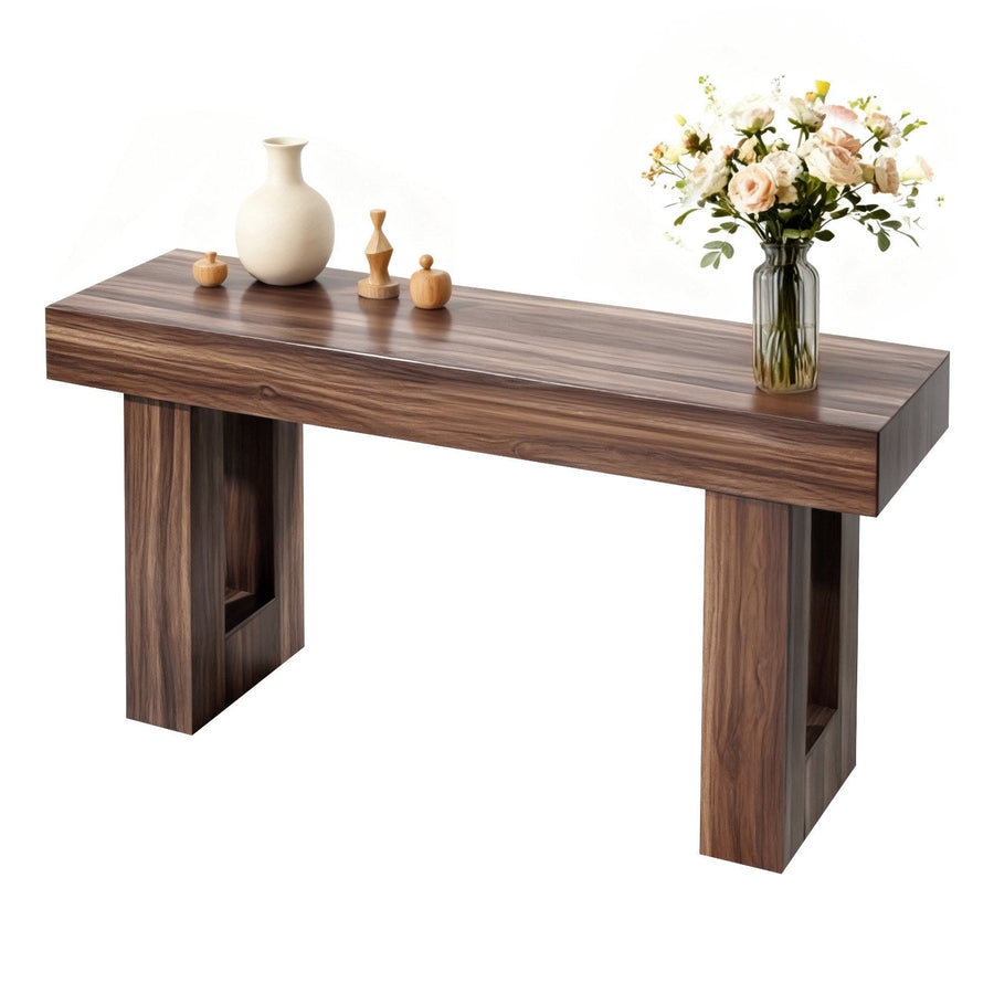 63" Brown Narrow Console Table with Hidden Storage