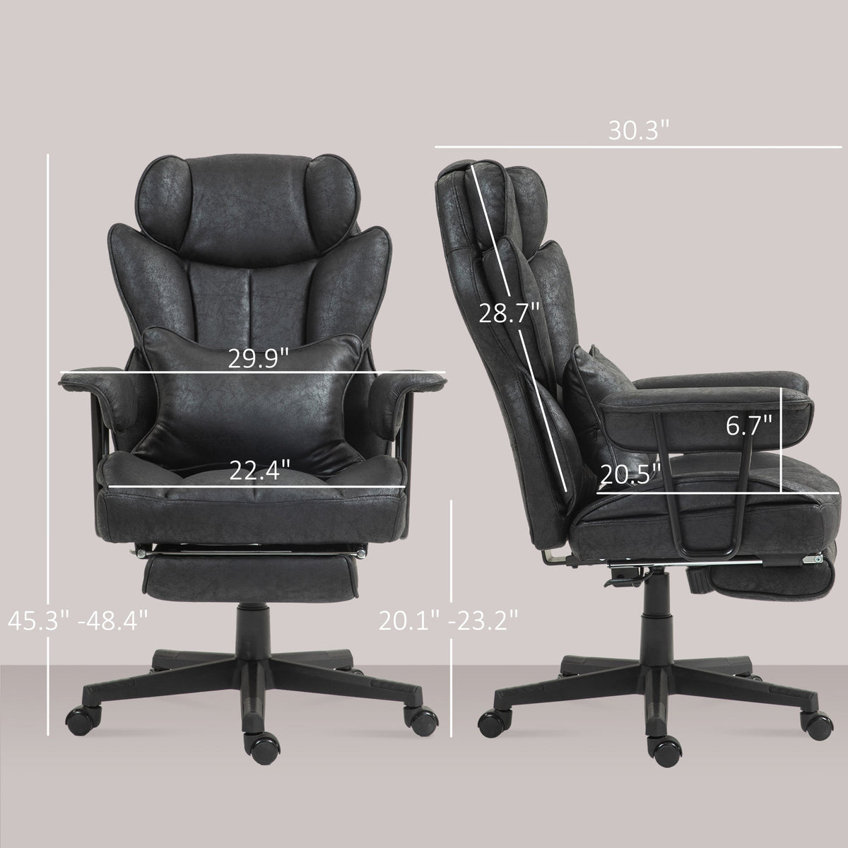 Big & Tall Executive Office Chair with Recline & Footrest