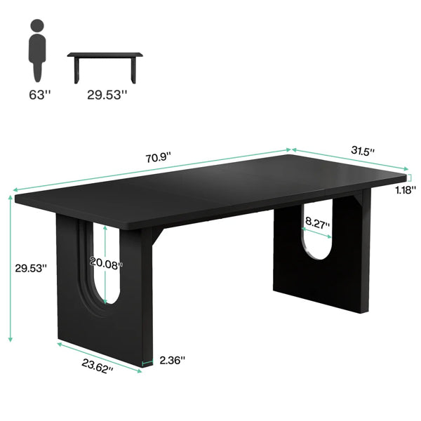 Sculptural Black Executive Desk