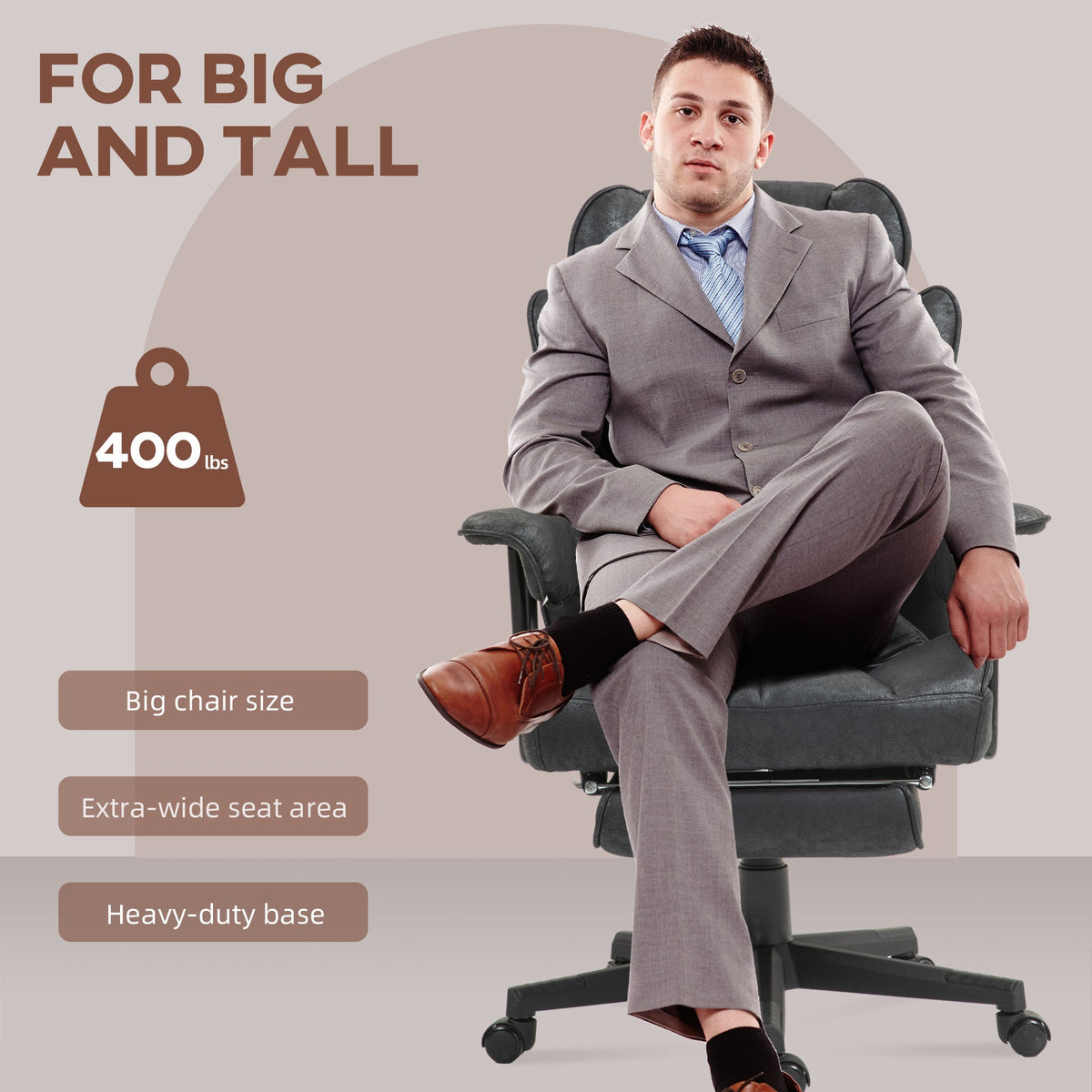Big & Tall Executive Office Chair with Recline & Footrest