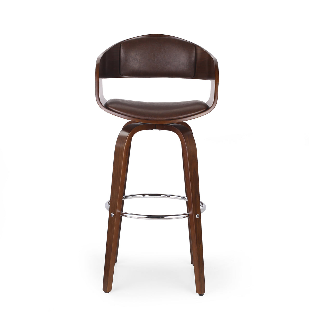 Dark Walnut Swivel Bar Stool