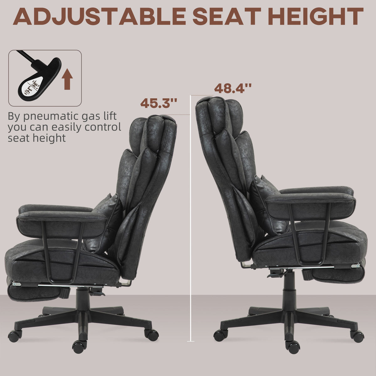 Big & Tall Executive Office Chair with Recline & Footrest