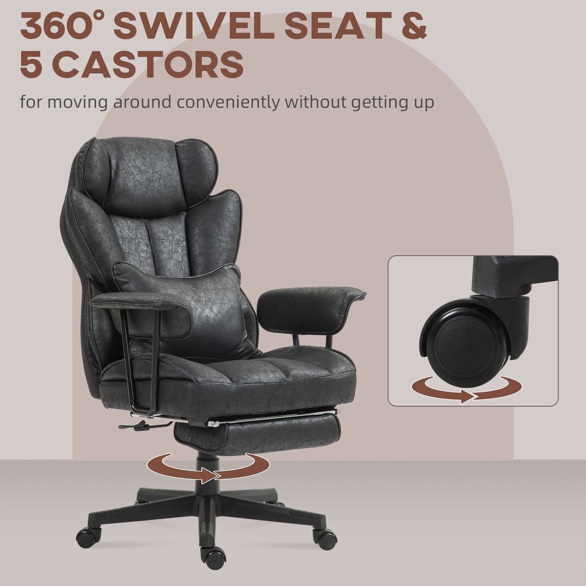 Big & Tall Executive Office Chair with Recline & Footrest