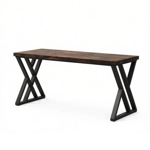 55" Industrial Writing Desk with Steel Z-Leg Frame