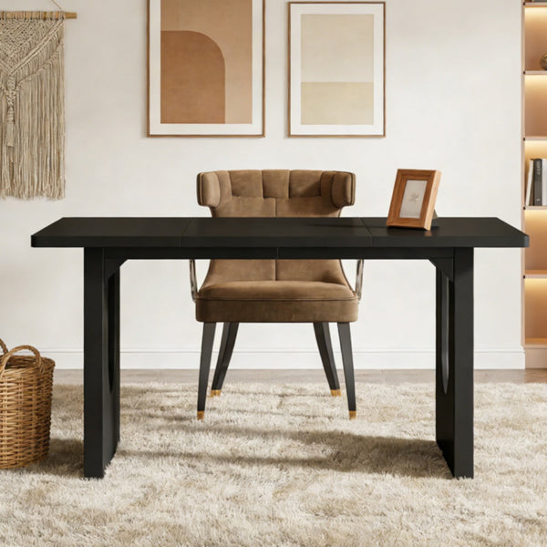 Sculptural Black Executive Desk