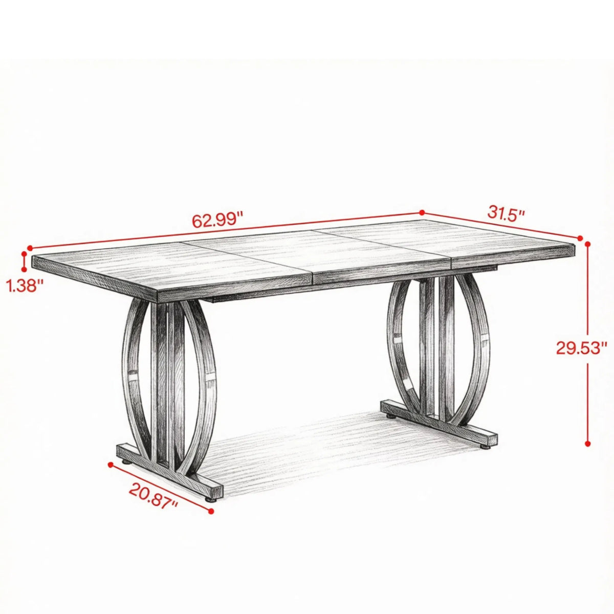Sculptural Oval-Base Executive Desk