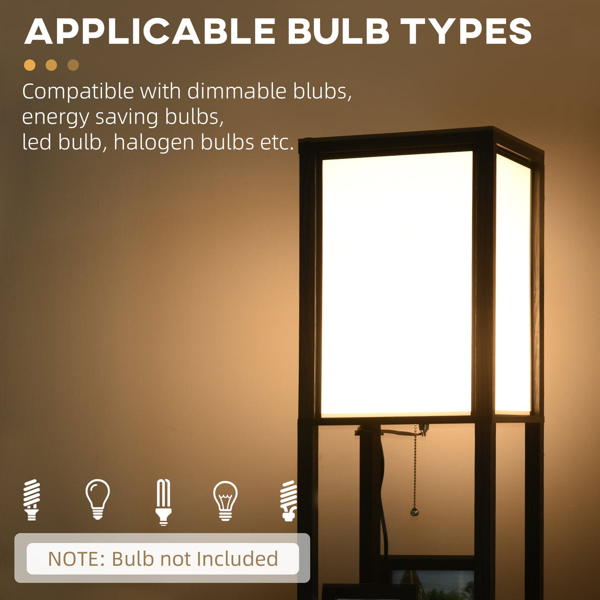 Modern Dual-Ambient Shelf Floor Lamp